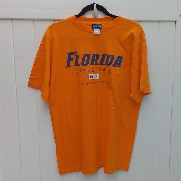 Champs-University of Florida Basketball Tee Vintage Med Orange Blue Gators Swamp - Picture 6 of 6